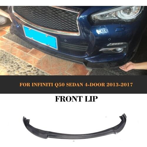 Carbon Fiber Car Front Lip Spoiler for Infiniti Q50 Standard Sedan 4 Door Only 2013 - 2017 Non Sport Bumper Car Styling