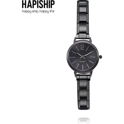 Hapiship 2021 Fashion Men Womens Stainless Steel Fashion Round Simple Watch Bracelet Bangle For Friend Wife Birthday Gift G024