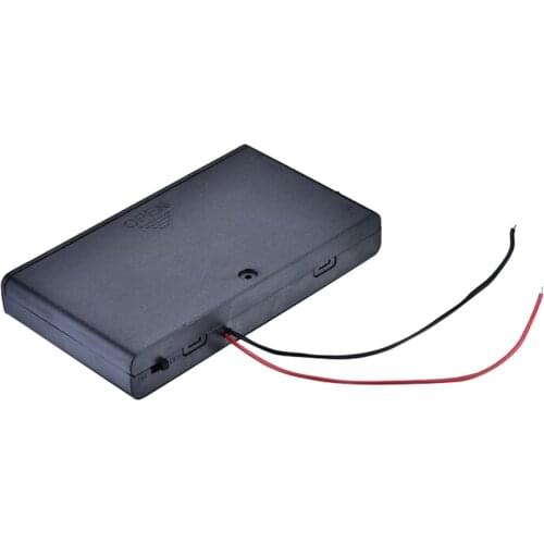 12 Volt Battery Holder 8x AA Battery Box Case With ON / OFF Power Switch Wire Lead For Output DC 12V