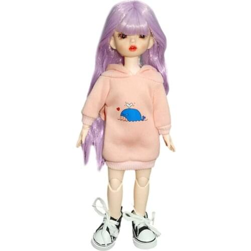 16cm Baby Sweater Doll 6 Points Cute Girl Dolls With Fashion Dress Handmade Adjustable Ball Jointed Doll DIY Toys For Children