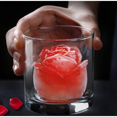 Rose flower ice ball mold frozen ice cube artifact round ice tray ice box silicone refrigerator frozen creative whiskey big