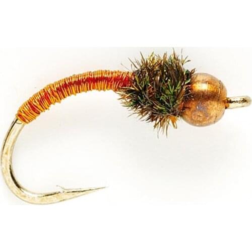 6pcs Aventik Beadhead Braisse Copper Flies Dry Trout Nymph Flies Various Size Fish