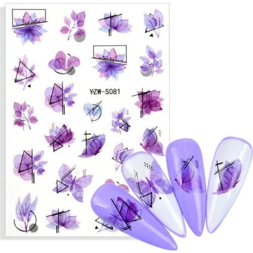 1pcs Nail Art Flower Butterfly Leaf Adhesive Sticker Nails Decoration Decal Slider Sticker Self-adhesive Professional Nail Tool