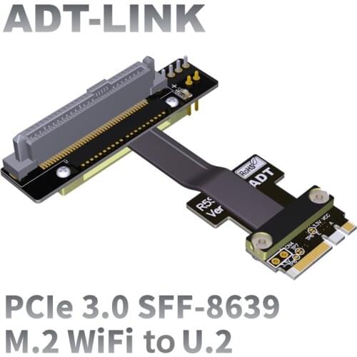 U.2 nvme ssd to m.2 U2 to M2 key a.e. SFF-8639 wifi pcie extension cable for intel motherboard PCIe3.0x1 gen3 8G/bps