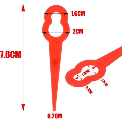 100pcs Cutter battery Plastic Lawn Trimmer Spare Grass Trimmer Blade Garden Power Tools Part