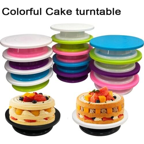 Cake Turntable Stand Cake Decoration Accessories DIY Mold Rotating Stable Anti-skid Round Cake Table Kitchen Cake Baking Tools