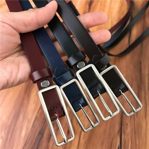 Women Belt Genuine Leather Vintage Pin Buckle Thin TOP Quality Ladies Dress Belts Ceinture Femme Female Belt Woman Strap WBT0078