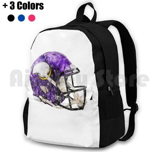Watercolor Helmet Outdoor Hiking Backpack Waterproof Camping Travel Mn Vikings Helmet Football Helmet Kyle Rudolph Watercolor