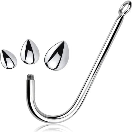 Replaceable three balls as 1 set metal anal hook beads butt plug dilator allumium alloy prostate massager sex toy for man woman