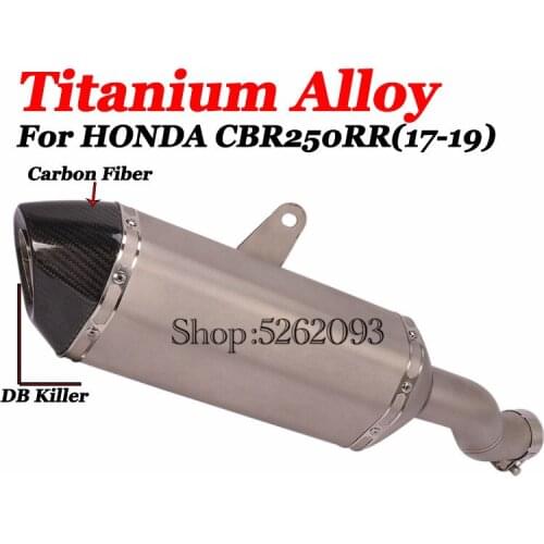 Titanium Alloy Slip On For Honda CBR250RR 2017-2019 Motorcycle GP Exhaust Pipe Escape Modified Muffler Mid Link Pipe DB Killer