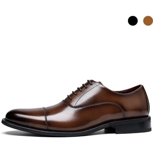 Oxford Wedding Dress Man Business Shoes Original Designer Black Genuine Leather Formal Office Best Men Shoes