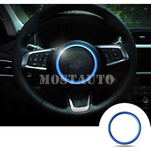 Inner Steering Wheel Sequins Cover Trim For Jaguar F-Pace X761 XE X760 XF X260 1pcs Blue/Silver/Red Car Accessories Interior