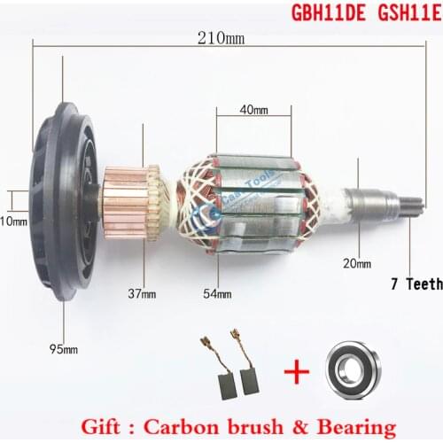 AC 220V-240V Armature Rotor replacement For BOSCH GSH11E GBH11DE GBH 11DE GSH 11E demolition Rotary hammer Electric spare parts