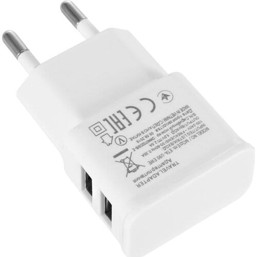 Mobile Phone Charger Dual USB EU Charger Plug Travel Wall Charger Adapter For iPhone for Samsung Xiaomi Universal Phone Charger