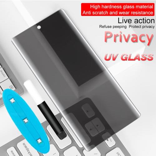 UV Full Liquid Glue Privacy Screen Protector For Oneplus 7 Pro 7T 8 Pro 7Tpro 3D Curved 9H Tempered Glass Anti Spy Glare Peep