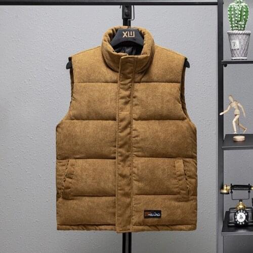 New Arrival Vest Jacket Mens Autumn Warm Sleeveless Jacket Male Winter Corduroy Casual Waistcoat Brand Clothing Veste Homme