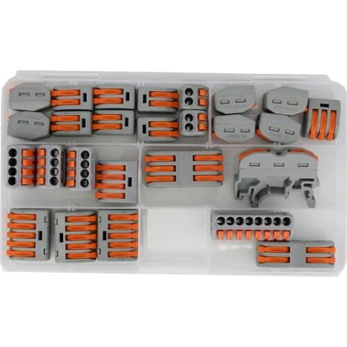 1 Box 26 PCS PCT-211/212/213/214/215/218/SPL-2/SPL-3 Quick Connection Terminal Universal Soft and Hard Wire High Curren