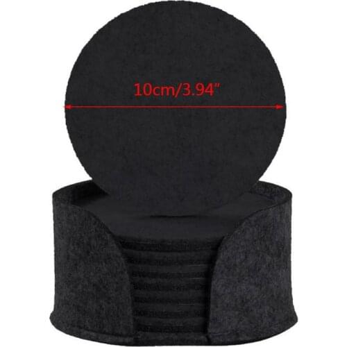 10Pcs Felt Drink Coaster Set with Holder Modern Decorative Coasters B85C