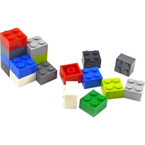 100pcs 2*2 DIY Bulk Building Blocks Compatible All Brands Thick bricks multiple color Educational Creative Toys for Children