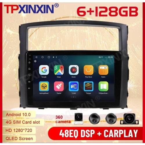 2 Din Carplay Android Radio Receiver Multimedia Stereo For Mitsuishi Pajero 2006 2007 2008 2009 2010 2011 GPS IPS Navi Head Unit
