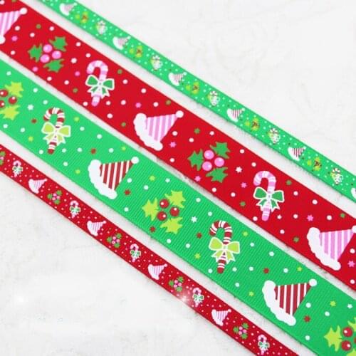 2meters/lot) 1" (25mm) 3/8'' (10mm) Red Green Grosgrain Ribbon Wholesale gift wrap Christmas decoration ribbons loves Hand DIY