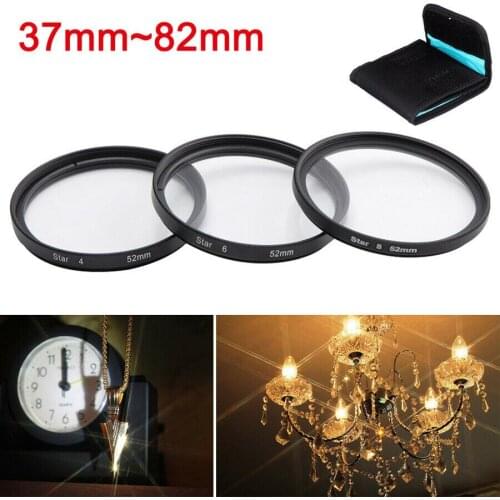 37 43 49 52 55 58 62 67 72 77 82mm 4 6 8 Point Star Filter Kit for Canon Nikon