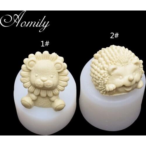 Amoliy Lion Hedgehog Shape Silicone Mold Moldes D Silicona Para Fondant Cake Decorating Tools Bakeware Mold Baking Accessories