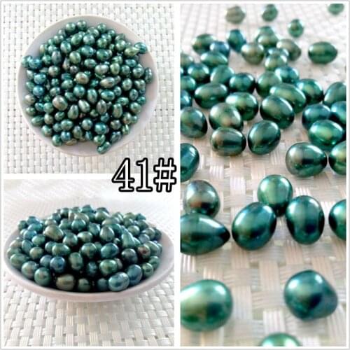 Quality 7-8MM Green Color Rice Pearls Beads Wholesale 50pcs Genuine Freshwater Loose Pearl Beads 15 Colors DIY Materials ABH624