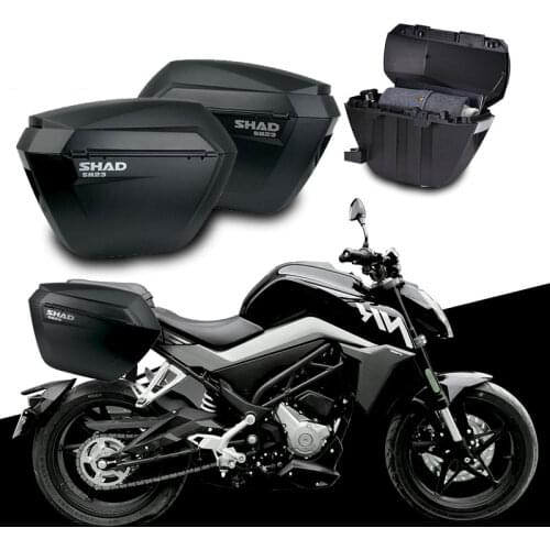 For CFMOTO 250NK NK250 250 NK SHAD SH23 Side Boxs+Rack Set Motorcycle Luggage Case Saddle Bags Bracket Carrier System