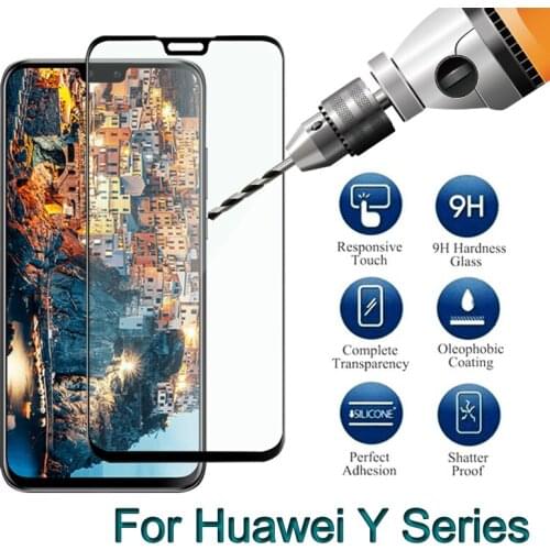 For Huawei Y5 Y6 Y7 Y9 Lite Pro Prime 2018 2019 Full Cover Tempered Glass Screen Protector Film For Huawei Y5 Y6 Y7 Y9 Pro 2019