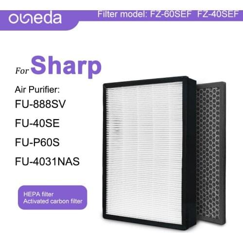 For Sharp Air Purifier FU-888SV FU-440E FU-40SE FU-P60S FU-4031NAS Hepa Filter Activated Carbon Filter High Flow Air Filter