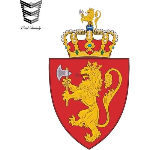 EARLFAMILY 13cm x 7.5cm Car Styling Norway Norwegian Coat of Arms Car Sticker for Bumper Laptop Hard Waterproof Car Accessories