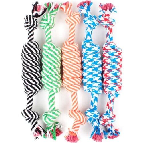 Cotton Chew Pets dogs Toys Puppy Durable Braided Bone Knot Rope 27CM Tooth Cleaning Tool pet supplies