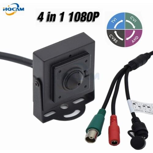 HQCAM Mini CCTV AHD Camera 2MP 1080P 4 IN 1 AHD/CVI/TVI/CVBS Camera Indoor Security OSD DIP switch Size 34*34mm