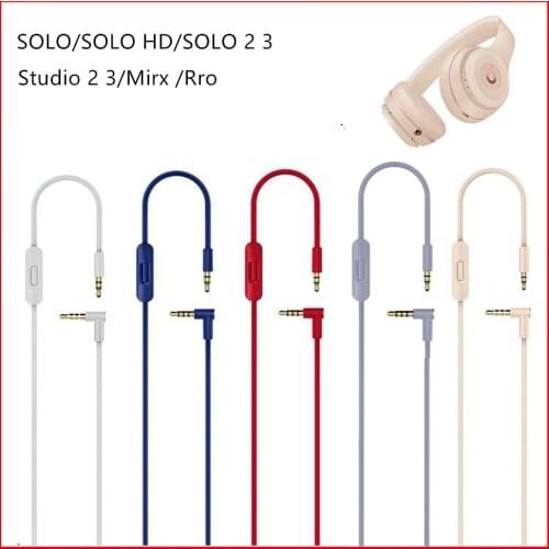 3.5mm Cable For Beats Studio 3 Solo2.0 pro Built-in Remote Microphone Headset High Quality 2 Plugs Extension Audio Cable 140cm