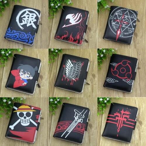 Comic ONE PIECE Short Wallet Detective Conan Coin Purse Attack on Titan Money Bag