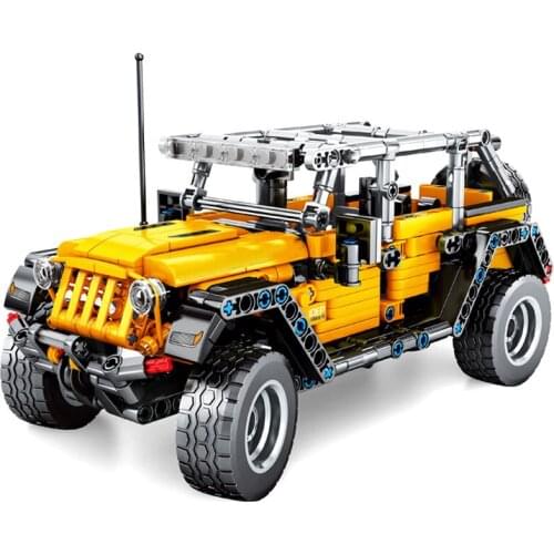 Hot Technic City Jeeped Truck Pull Back Wranglered Car Building Blocks Kits Bricks Set Classic Model Kids Toys For Children Gift