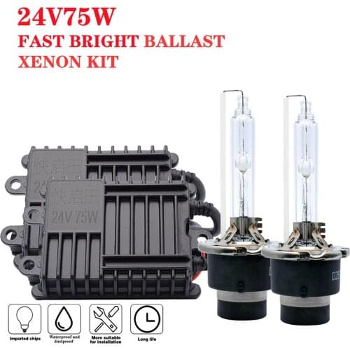 24V 75W Truck Headlight HID xenon kit H4 bi-xenon H1 H7 H11 H27 D2H HB3 HB4 4300K 6000K 8000K Super Bright Van Boat Lamp bulb