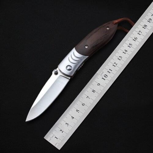 MK Export version small folding knife 7Cr15Mov blade wood Handle Outdoor camping Hunting Survival Collection Gift EDC Tool
