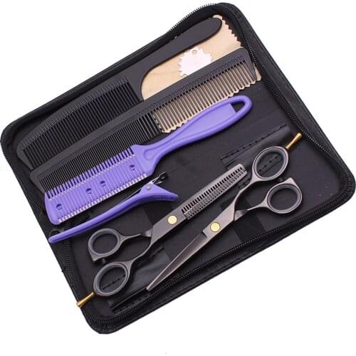 Hairdresser Scissors Set 5.5" 6.0" C1014 Customize Logo Japanese 440C Cutting Scissors Thinning Shears Hair Scissors Set of Tool
