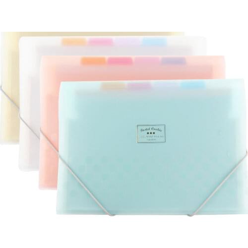 Frosted PP folder Expanding Wallet 8 layers inner Document organizer File storage folder A4 4 colors available fog-like feeling