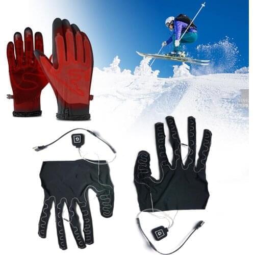 Five-finger Gloves Heating Pads Lithium Battery Powered Three-gear Temperature Adjusting Heating Pad For Winter Cycling Skiing
