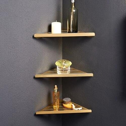 Punch-free Stainless Steel Shower Shelf Triangle Shape Corner Stand Shampoo Shower Gel Storage Holder Bathroom Accessories