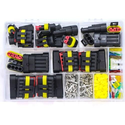 Dropship 240pcs HID Waterproof Connectors 1/2/3/4 Pin 26 Sets Car Electrical Wire Connector Plug Truck Harness 300V 12A