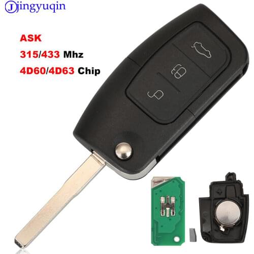 Jingyuqin ASK 315/433MHz 3 Button Keyless Entry Remote Key Fob For Ford Focus Mondeo C Max S Max Galaxy Fiesta