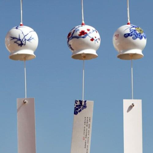 Sales Green Song Original Handmade Ceramic Wind Bell and Wind Pendant Car Pendant Home Decoration Wind Bell Birthday Present