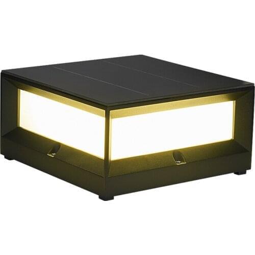 Modern Minimalist Led Outdoor Solar Column Head Lamp Waterproof Villa Courtyard Patio Lamp Wall Door Post Outdoor Door Lamp