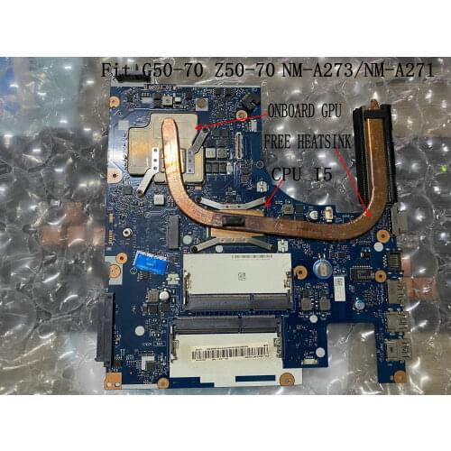 KEFU STOCK 100% NEW For LENOVO G50-70 ACLU1/ ACLU2 NM-A271 MAINBOARD / MOTHERBOARD ONBOARD PROCESSOR I5 +VIDEO CARD