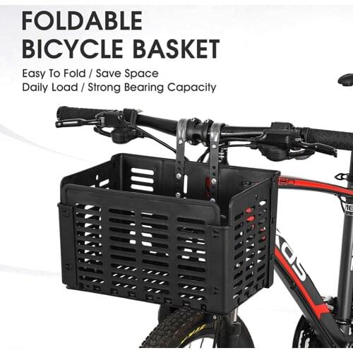 Bicycle Metal Basket Handlebar Foldable Pannier Cycling Carryings Pouch Luggage Carry Case Optional Strengthened or Basic Type