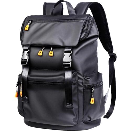 Large Capacity Men Backpack Oxford Black USB Bagpack Male